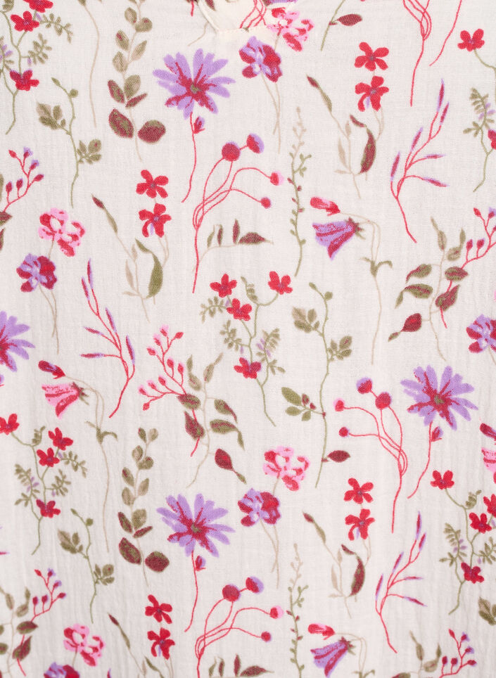 Kort A-linjekjole i bomullsmuslin, Beige, Packshot image number 2