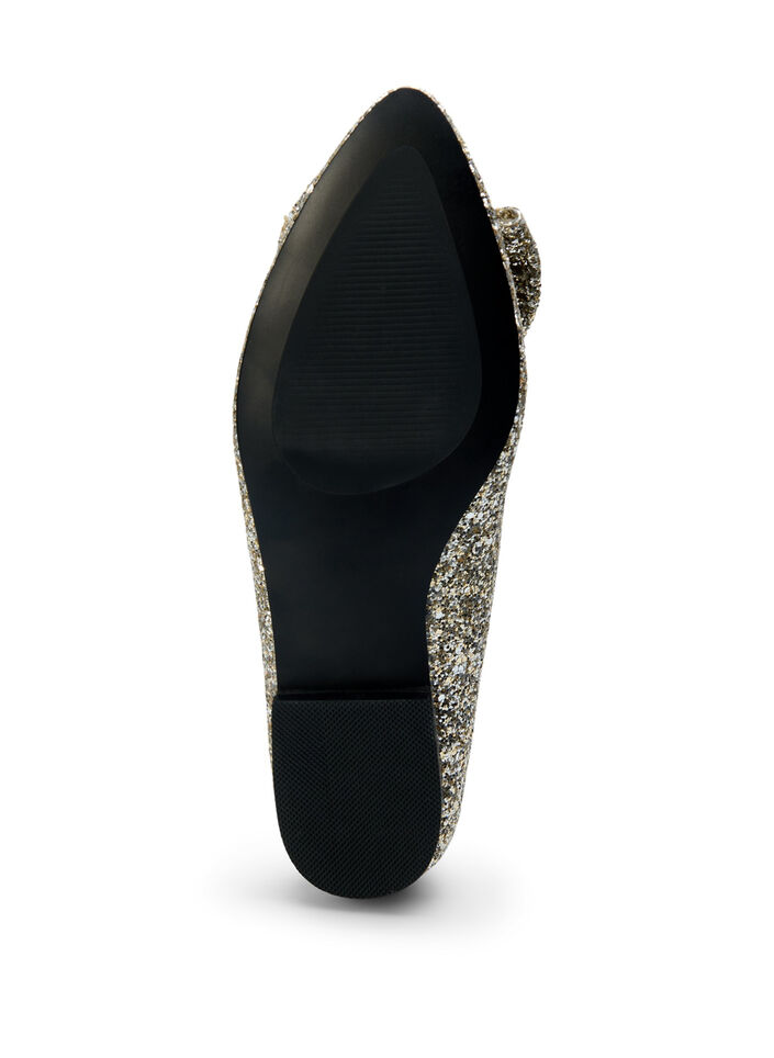 Glitterballerina med vid passform og sløyfe, Gold Glitter, Packshot image number 4