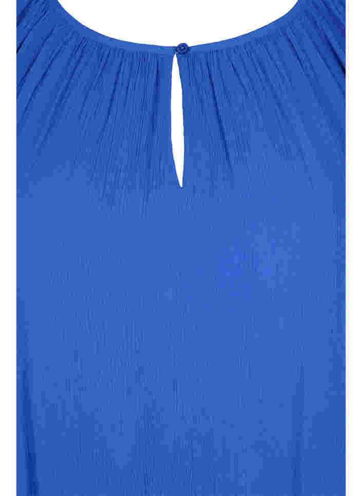 Viskosetunika med 3/4-ermer, Dazzling Blue, Packshot image number 2