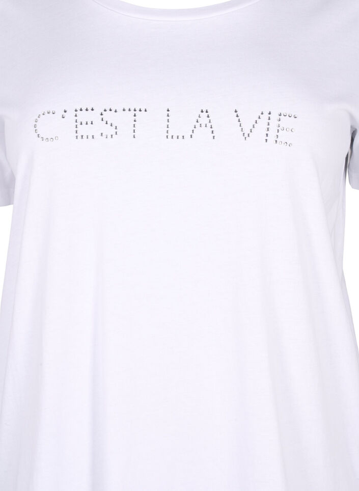 T-skjorte med strass, B.White W.Rhinestone, Packshot image number 2