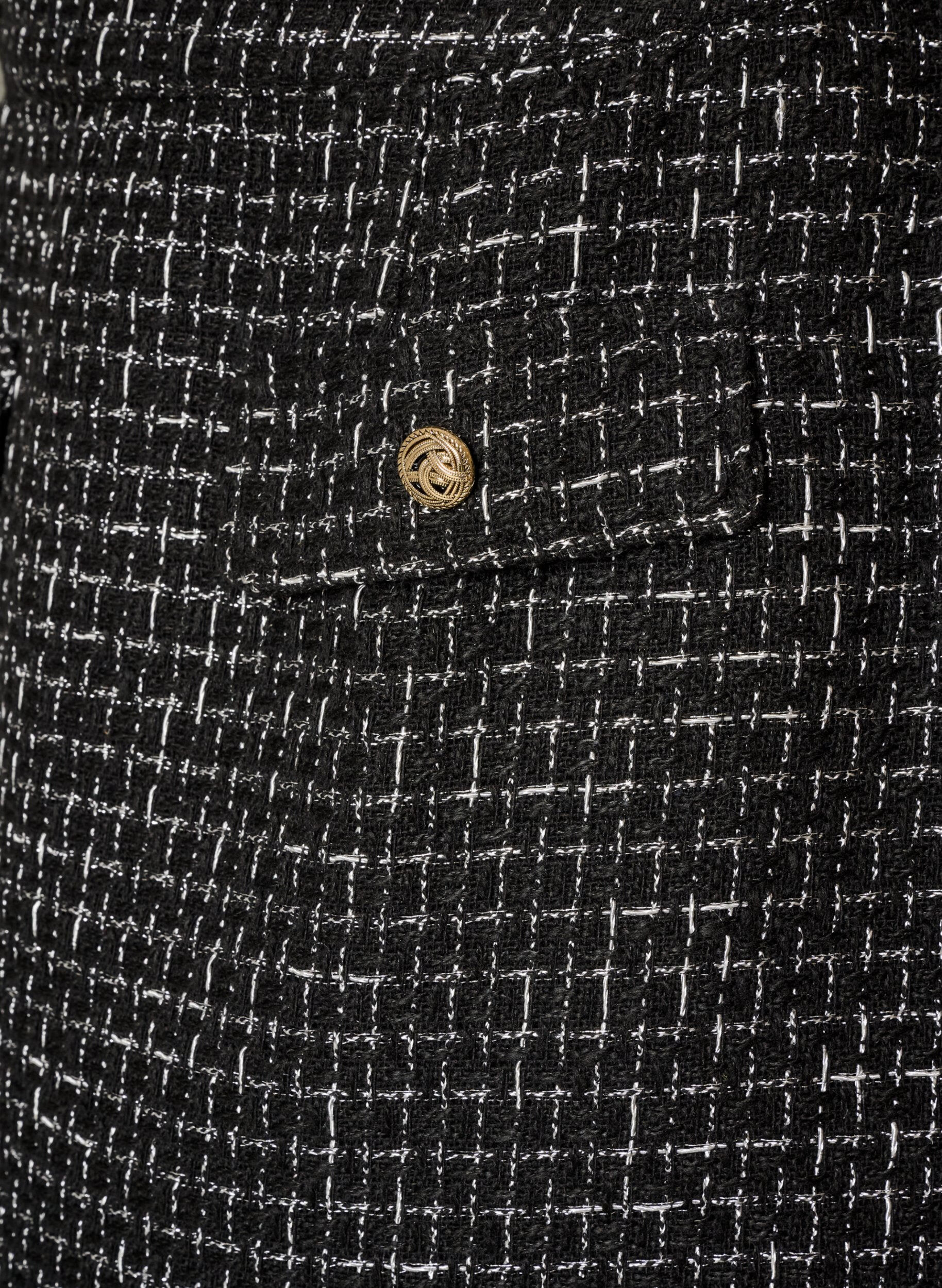 ZizziKort boucl&eacute;-skj&oslash;rt, Svart, Packshot image number 2