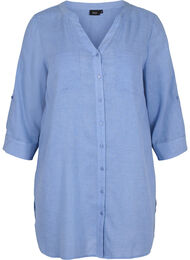Lang skjorte med 3/4-ermer og V-hals, Ultramarine