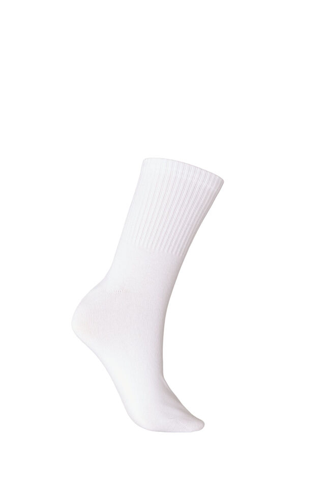 Bomullssokker med m&oslash;nster, Hvit, Packshot image number 1