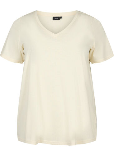 Kortermet T-skjorte med V-hals, Birch, Packshot image number 0