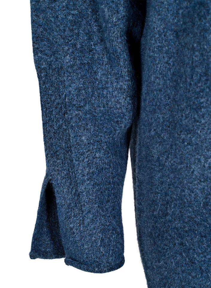 Strikket kjole med splitter, Bering Sea Mel., Packshot image number 3