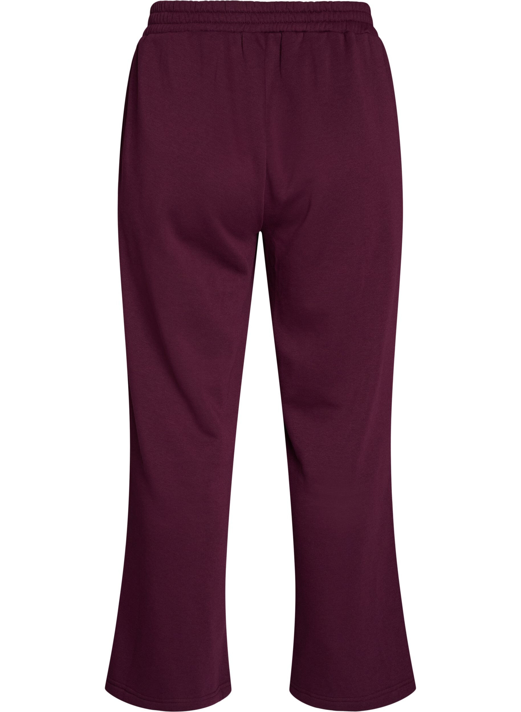 ZizziSweatpants med h&oslash;y midje og vide ben, Lilla, Packshot image number 1