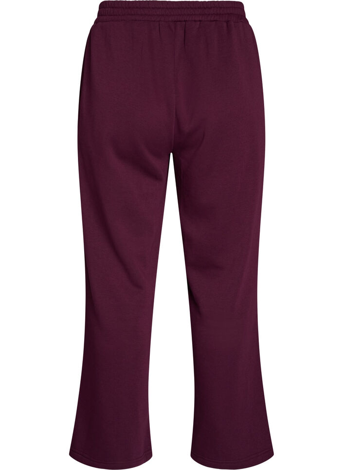 Sweatpants med h&oslash;y midje og vide ben, Lilla, Packshot image number 1
