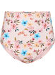 Ekstra høy midje bikiniunderdel med blomstertrykk, Beige, Packshot image number 0
