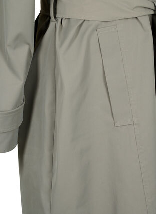 Zizzi Trenchcoat med lommer og belte, Sea Spray, Packshot image number 3