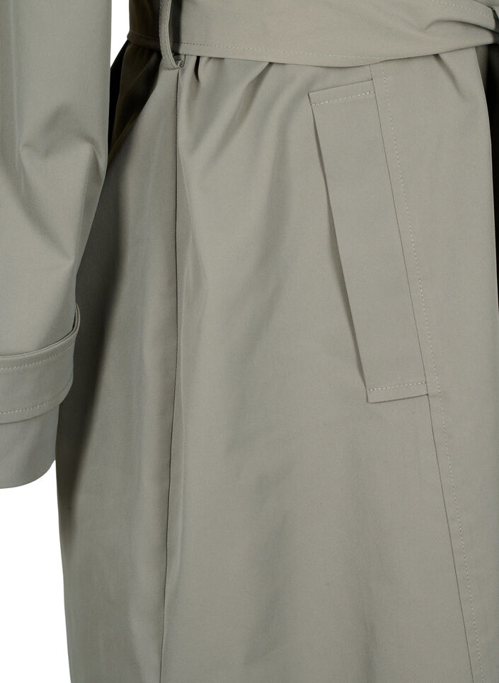 Trenchcoat med lommer og belte, Sea Spray, Packshot image number 3