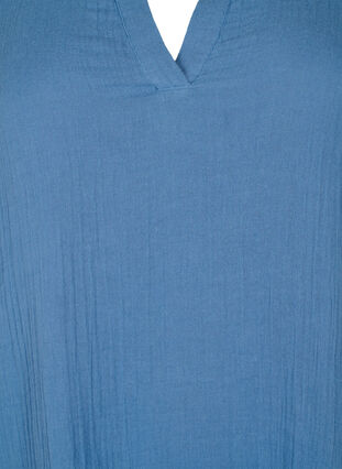 Kortermet kjole i 100 % bomull, Moonlight Blue, Packshot image number 2