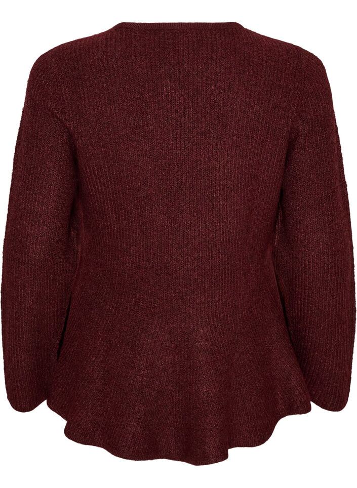 A-line strikkebluse, R&oslash;d, Packshot image number 1