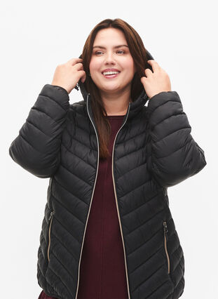 Lettvektsjakke med hette, Black, Model image number 2