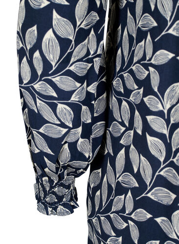 Tunika med vaffelsøm, Navy Leaf, Packshot image number 3