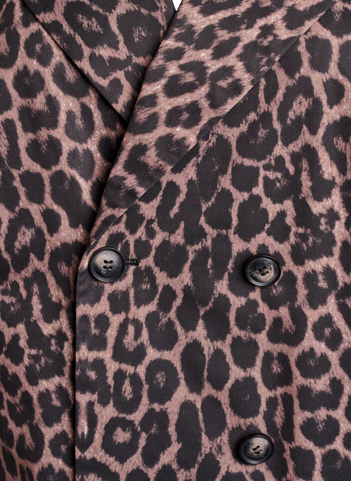 Dobbeltradet blazerjakke med leopardmønster, Leo AOP, Packshot