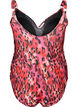 Badedrakt med trykk og omslagseffekt, Red Leopard AOP, Packshot image number 1