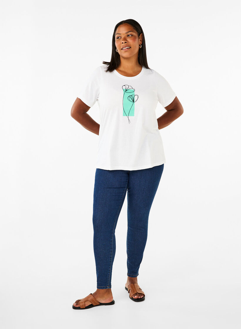 FLASH - T-skjorte med motiv, Bright White Flower, Model image number 2