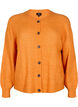 Ribbestrikket cardigan med knapper, Orange, Packshot image number 0