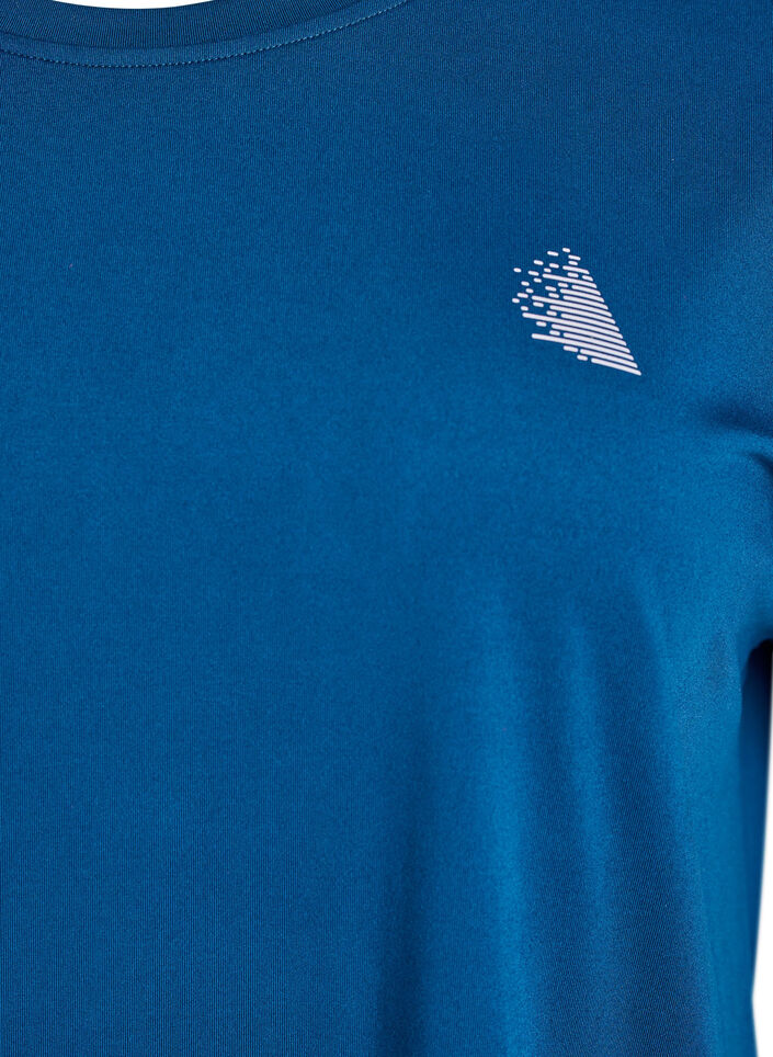 Ensfarget trenings-T-skjorte, Bl&aring;, Packshot image number 2