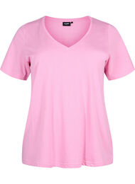 FLASH - T-skjorte med V-hals, Begonia Pink