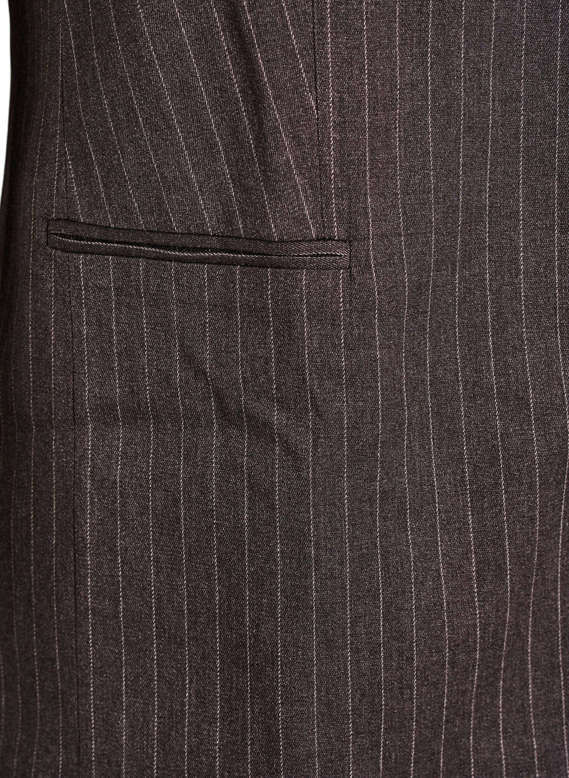 Zizzi Pinstripe vest med jakkeslag, Brun, Packshot image number 3