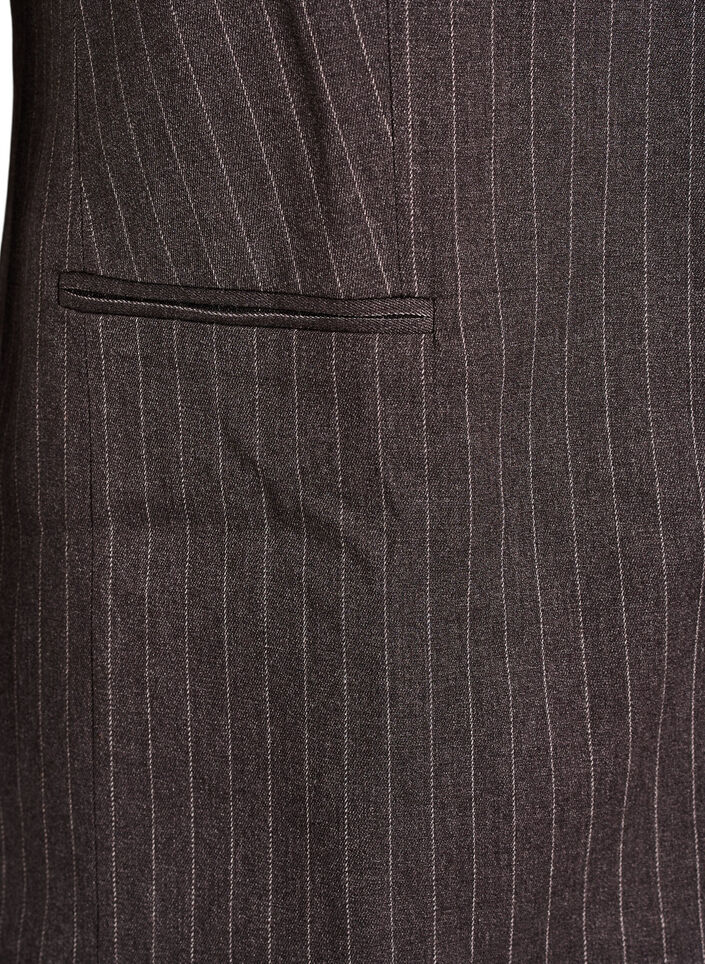 Pinstripe vest med jakkeslag, Brun, Packshot image number 3