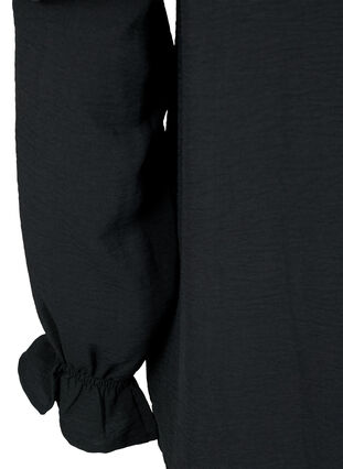 Bluse med volanger og knapper, Black, Packshot image number 3