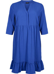 Ensfarget midikjole med 3/4-ermer, True blue