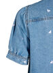 Denimkjole med broderte hjerter, Light blue denim, Packshot image number 3