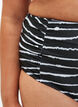 Stripete bikinitruse med høy midje, Svart, Model image number 2