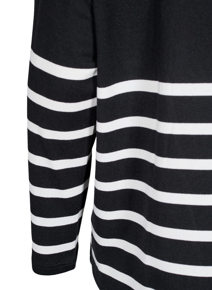 Bluse med høy hals og lange ermer, Svart, Packshot image number 3