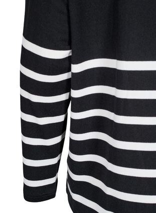 Zizzi Bluse med høy hals og lange ermer, Svart, Packshot image number 3