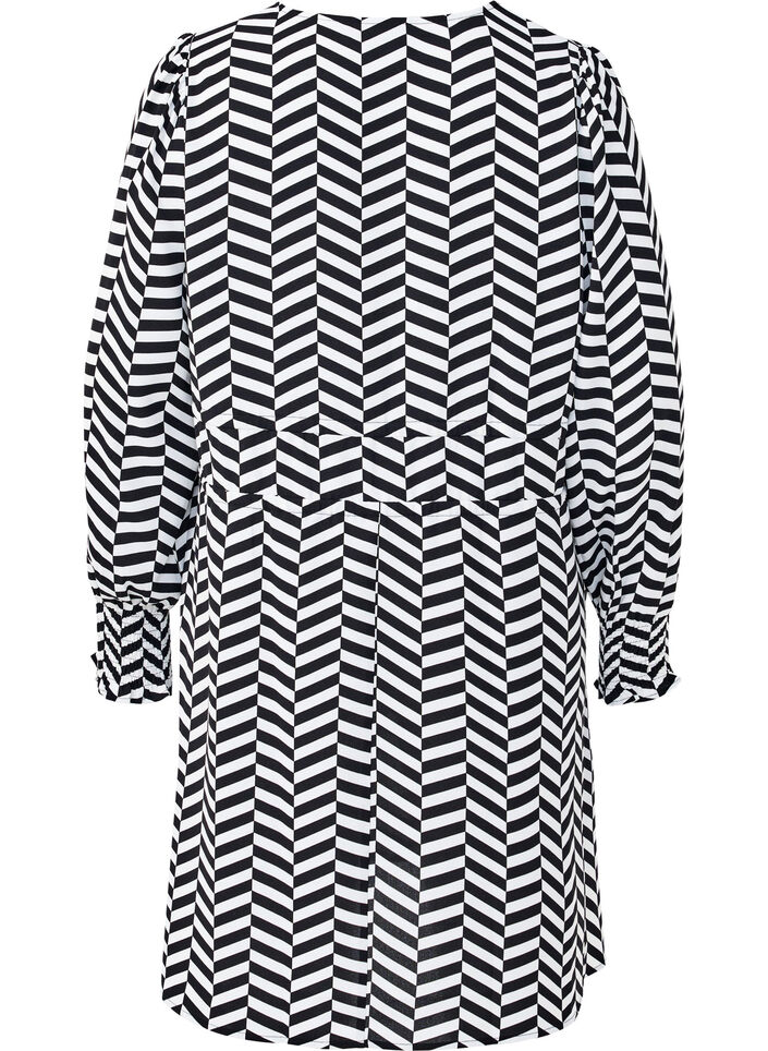 Kjole med knytebelter i midjen, Svart, Packshot image number 1