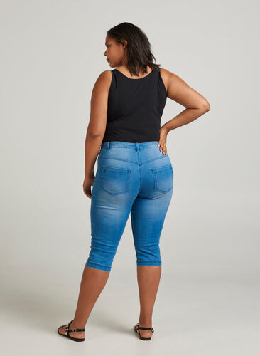 Slim fit Emily caprijeans, Light blue denim, Model image number 1