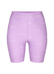 Treningsshorts med mønster, A.Violet w. Text