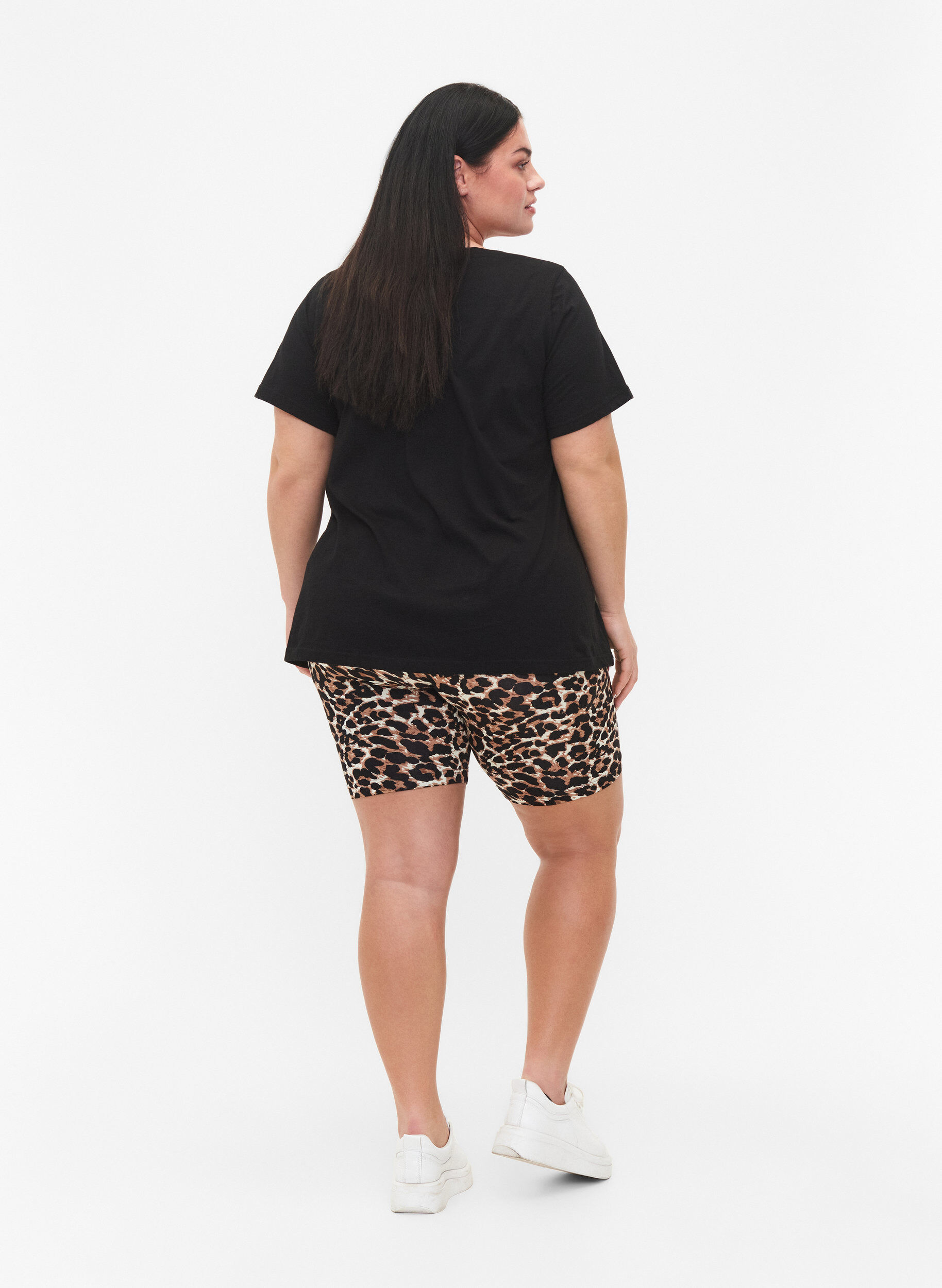 Zizzi 2-pakke sykkelshorts, Svart, Model image number 2