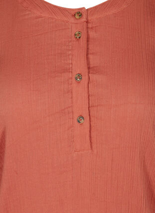 Bomullskjole med knapper og 3/4-ermer, Rust As Sample, Packshot image number 2