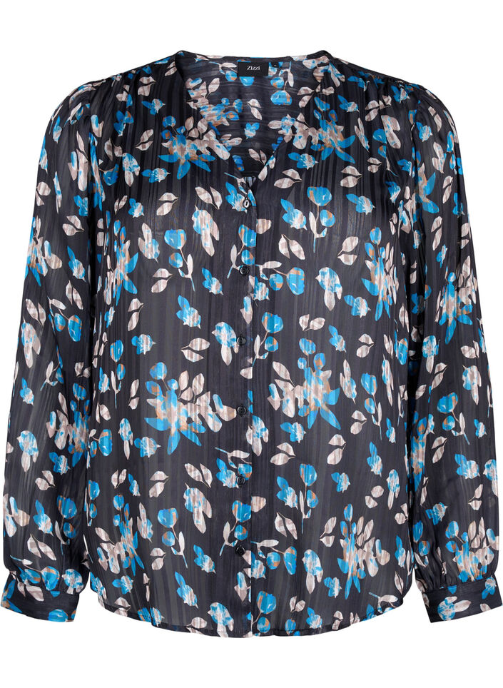 Langermet skjorte med knapper, Svart, Packshot image number 0