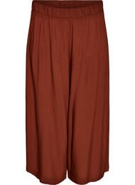 Culottes i viskose med h&oslash;y midje og vide ben, R&oslash;d