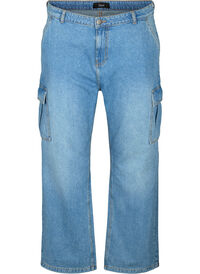 Løstsittende jeans med cargo-lommer