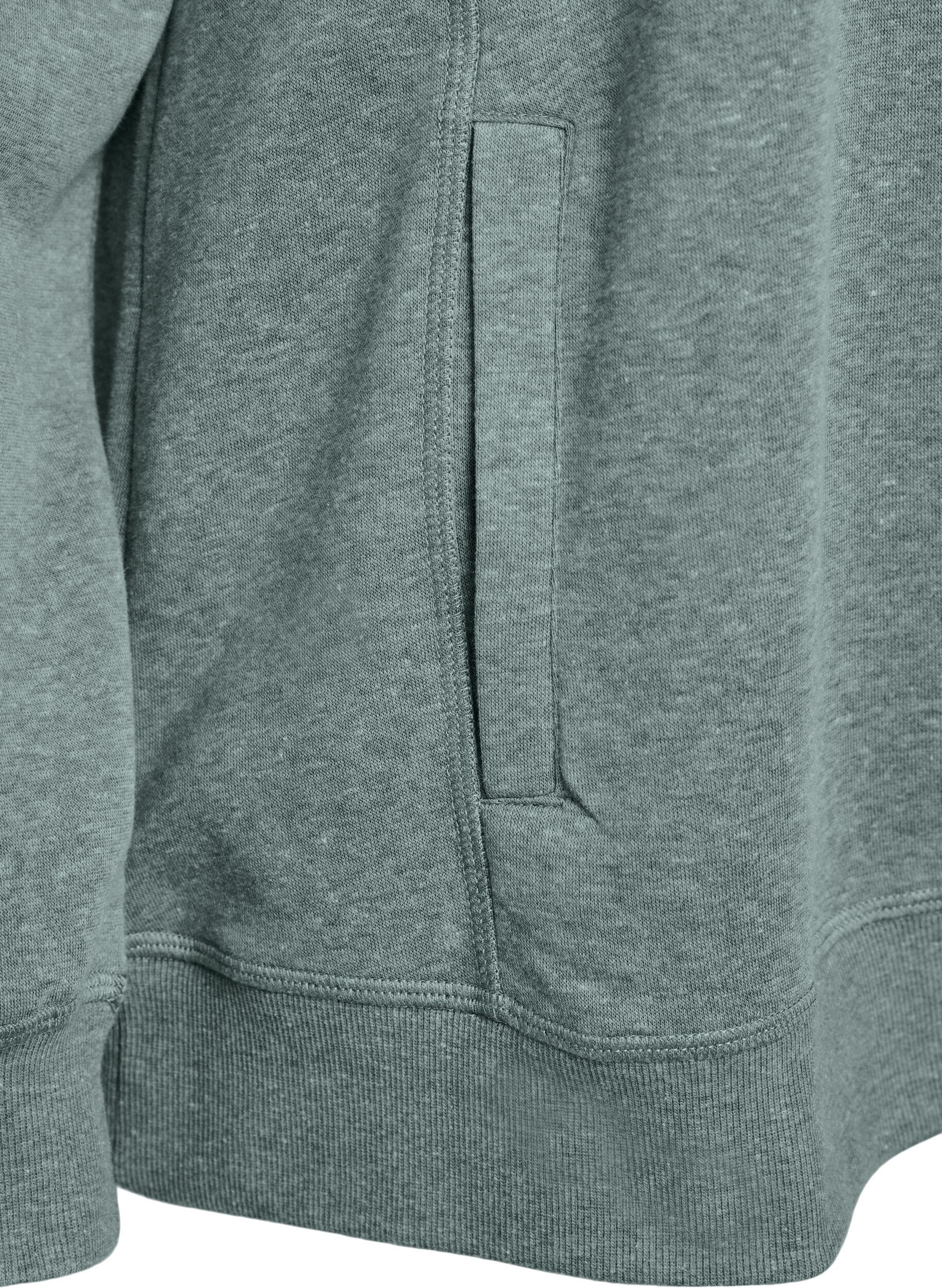 ZizziGenser med h&oslash;y hals og lommer, Gr&oslash;nn, Packshot image number 3