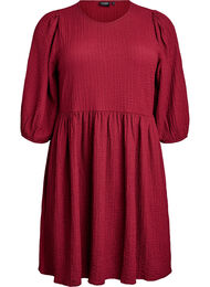 FLASH - Kort kjole med struktur og 3/4 ermer, Cabernet