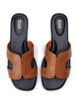 Wide fit - Flate sandaler med nagler, Brun, Packshot image number 2