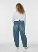 Jeans med barrel fit og en slitt vask, Bl&aring;, Model image number 1