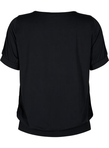 Ensfarget trenings T-skjorte med V-hals, Black, Packshot image number 1
