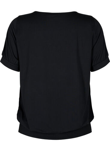 Ensfarget trenings T-skjorte med V-hals, Black, Packshot image number 1