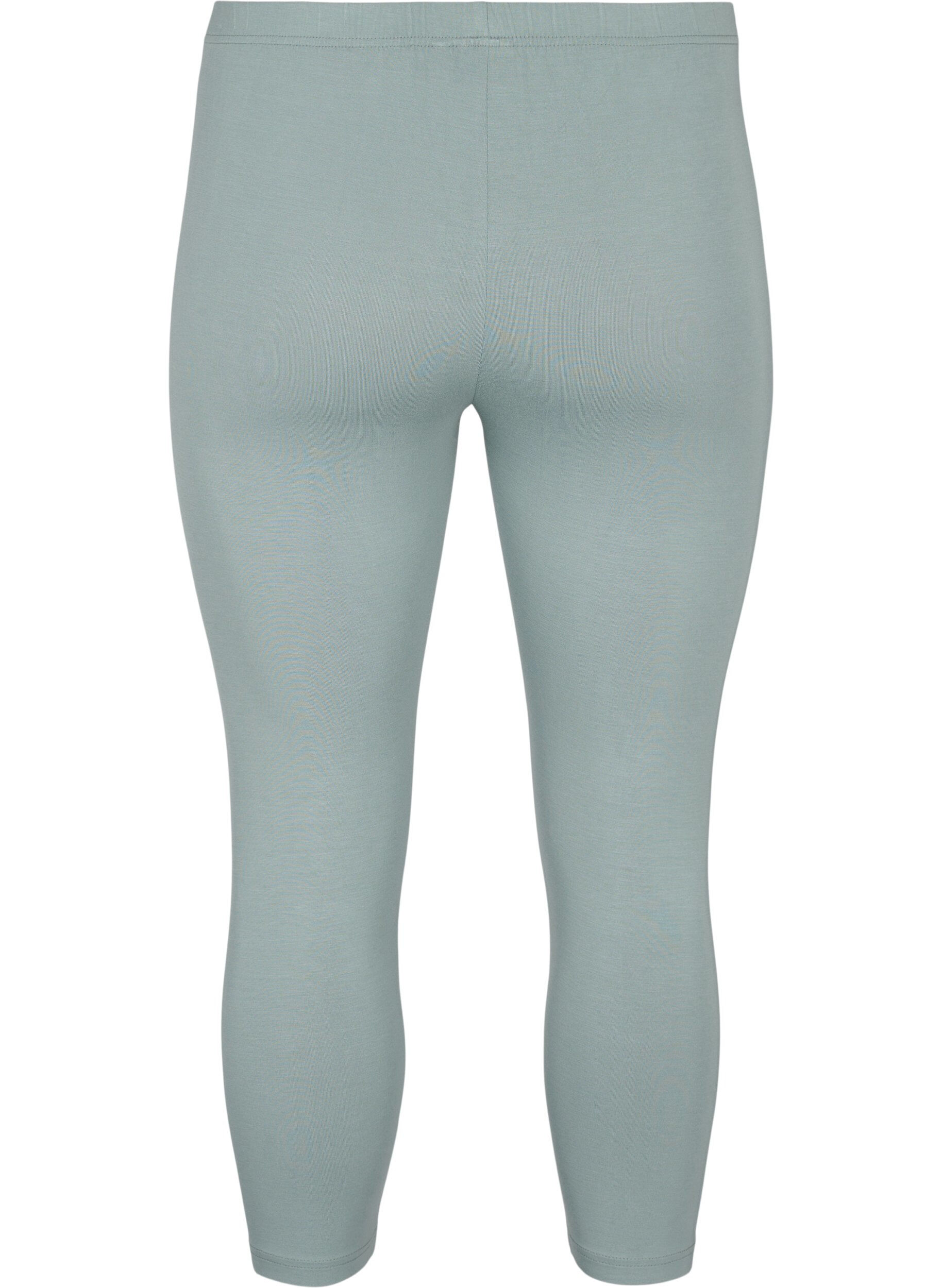 Zizzi Basic 3/4-length viskosetights, Gr&oslash;nn, Packshot image number 1
