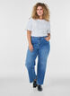 Straight jeans med et lett slitt utseende, Bl&aring;, Model image number 0