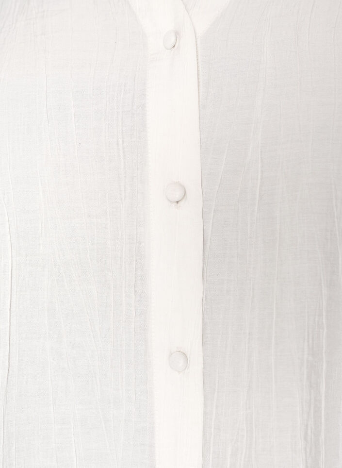 Viskosebluse med knapper og tekstur, Vanilje, Packshot image number 2