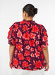 Bluse i viskose med blomstermotiv og volangermer, Lilla, Model image number 2